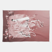 Lady on Birthday Cake Teetuch Geschirrtuch (Horizontal)