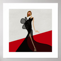Lady on Red Tepet Fashion Illustration