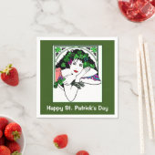 Lady On St Patricks Day Napkins Serviette (Beispiel)