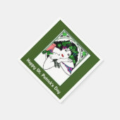 Lady On St Patricks Day Napkins Serviette (Ecke)