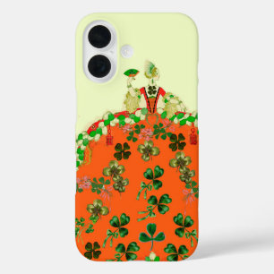 LADY ORANGE AND KLEEBLATTS St. Patricks Day Fashio iPhone 16 Hülle