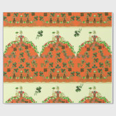 LADY ORANGE AND KLEEBLATTS St. Patricks Day Fashio Geschenkpapier (Flach)