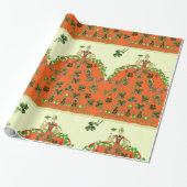 LADY ORANGE AND KLEEBLATTS St. Patricks Day Fashio Geschenkpapier (Ungerollt)