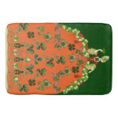 LADY ORANGE AND KLEEBLATTS St. Patricks Day Green Badematte (Vorderseite)