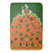 LADY ORANGE AND KLEEBLATTS St. Patricks Day Green Badematte (Vorderseite Vertikal)