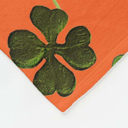 LADY ORANGE AND KLEEBLATTS St. Patricks Day Green Fleecedecke (Ecke)