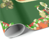 LADY ORANGE AND KLEEBLATTS St. Patricks Day Green Geschenkpapier (Rolleneckpunkt)