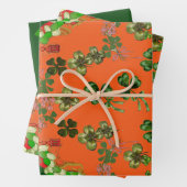 LADY ORANGE AND KLEEBLATTS St. Patricks Day Green Geschenkpapier Set (Beispiel)