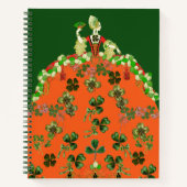 LADY ORANGE AND KLEEBLATTS St. Patricks Day Green Notizblock (Vorderseite)