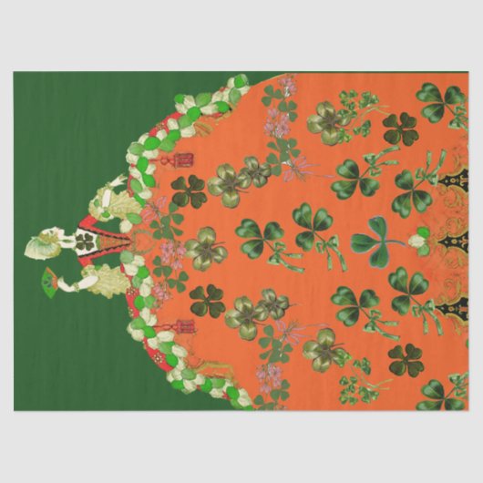 LADY ORANGE AND KLEEBLATTS St. Patricks Day Green Seidenpapier (Vorderseite)