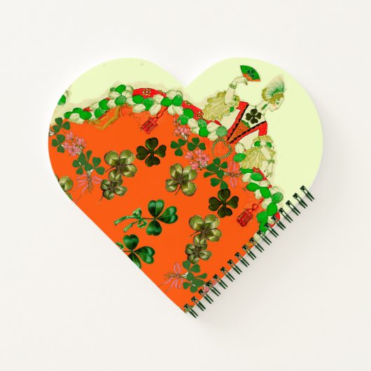 LADY ORANGE AND KLEEBLATTS St. Patricks Day Notizblock (Rückseite)