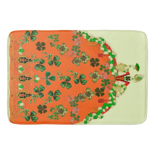 LADY ORANGE AND KLEEBLATTS St. Patricks Day Party Badematte (Vorderseite)