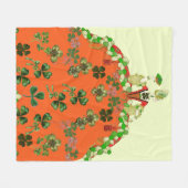 LADY ORANGE AND KLEEBLATTS St. Patricks Day Party Fleecedecke (Vorderseite (Horizontal))