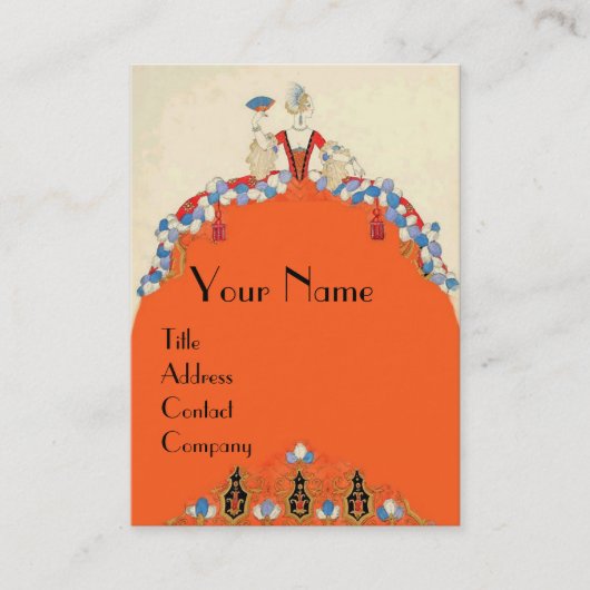 LADY ORANGE FASHION COSTUME DESIGNER MAKEUP ARTIST VISITENKARTE (Vorderseite)