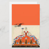 LADY ORANGE FASHION COSTUME DESIGNER MONOGRAM BRIEFPAPIER (Vorne/Hinten)