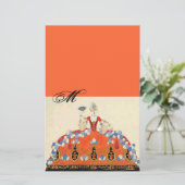 LADY ORANGE FASHION COSTUME DESIGNER MONOGRAM BRIEFPAPIER (Stehend Vorderseite)