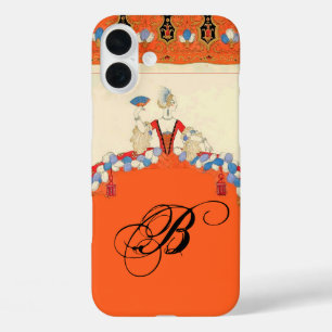 LADY ORANGE FASHION COSTUME DESIGNER MONOGRAM iPhone 16 PLUS HÜLLE