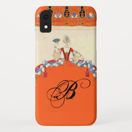 LADY ORANGE FASHION COSTUME DESIGNER MONOGRAM Case-Mate iPhone HÜLLE (Rückseite)