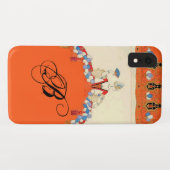 LADY ORANGE FASHION COSTUME DESIGNER MONOGRAM Case-Mate iPhone HÜLLE (Rückseite (Horizontal))