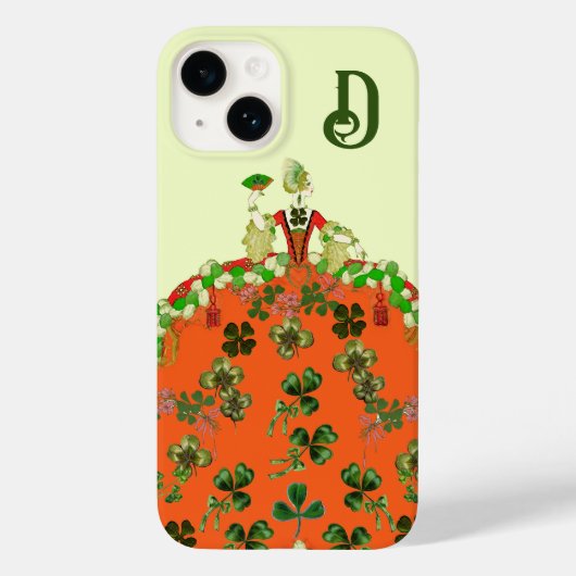 LADY ORANGE, KLEEBLATTS St. Patricks Day Monogram  Case-Mate iPhone Hülle (Rückseite)