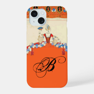 LADY ORANGE MODE KOSTÜMDESIGNER MONOGRAMM iPhone 15 HÜLLE