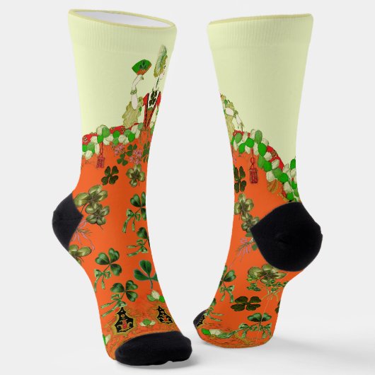 LADY ORANGE UND KLEE St. Patricks Day Party Socken (Gewinkelt)