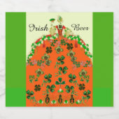 LADY ORANGE UND KLEEBLATTS Green Irish Bierflaschenetikett (Einzelnes Label)