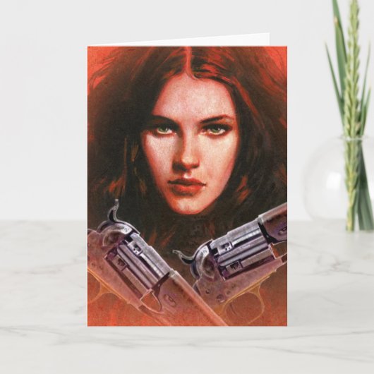 Lady Outlaw Greetings Card Karte (Vorderseite)