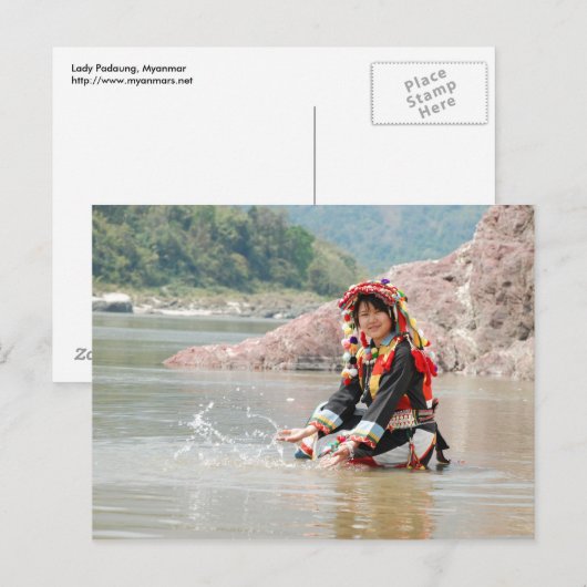 Lady Padaung Postkarte (Vorne/Hinten)