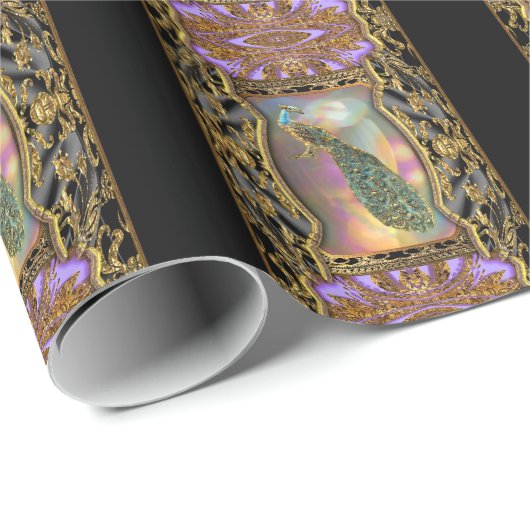 Lady Peacock Geschenkpapier (Rolleneckpunkt)