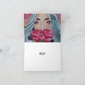 Lady Peeking Out From The Roses Karte (Innenseite)