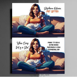 Lady Pet Cat Dog Sitter  Visitenkarte