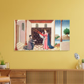 Lady Philosophie bietet Boethius Flügel an Leinwanddruck (Insitu (Wohnzimmer))