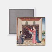 Lady Philosophie bietet Boethius Flügel an Magnet (Vorderseite/Rückseite)