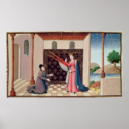 Lady Philosophie bietet Boethius Flügel an Poster (Vorne)