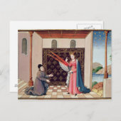 Lady Philosophie bietet Boethius Flügel an Postkarte (Vorne/Hinten)