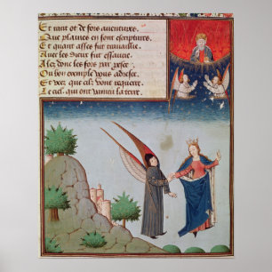 Lady Philosophie führt Boethius in Flug Poster