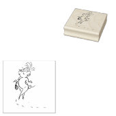 Lady Pig mit Handtasche Holz Art Briefmarke Gummistempel (Stempel)