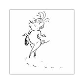 Lady Pig mit Handtasche Holz Art Briefmarke Gummistempel (Prägung)