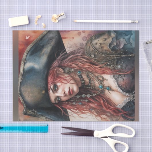 Lady Pirate Captain Decoupage Paper Seidenpapier (Handwerk)