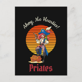 Lady Pirate Captain Postkarte