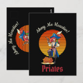 Lady Pirate Captain Postkarte (Vorne/Hinten)