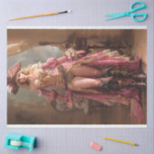 Lady Pirate in Pink Rose Rider Decoupage Seidenpapier (Basteln)