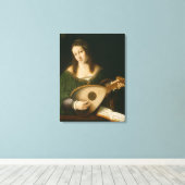 Lady Playing a Lute Leinwanddruck (Insitu (Holzboden))