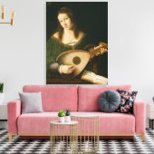 Lady Playing a Lute Leinwanddruck (Insitu (Wohnzimmer))