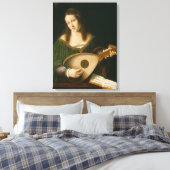 Lady Playing a Lute Leinwanddruck (Insitu (Schlafzimmer))