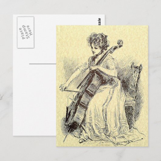 Lady Playing Cello Postkarte (Vorne/Hinten)