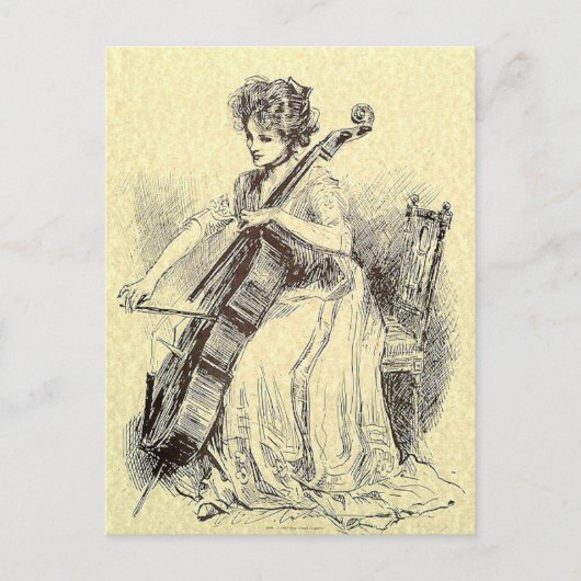 Lady Playing Cello Postkarte (Vorderseite)