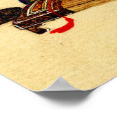 Lady Playing Koto 1878 Poster (Ecke)