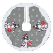 Lady Poodle Polyester Weihnachtsbaumdecke (Vorderseite)
